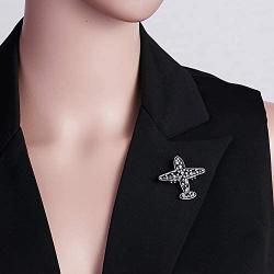 Cute Airplane Brooch Black Enamel Pin Metal Pearl Brooches Pins Jewelry