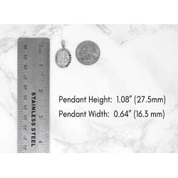 CaliRoseJewelry Sterling Silver Saint Joseph Pray for Us Oval Charm Pendant Necklace