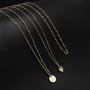 Dainty Layered Initial Choker Necklaces Handmade 14K Gold Plated Tiny Heart Personalized Letter Disc Pendant Adjustable Chain Layering Gold Necklaces for Women Girls Gift Jewelry