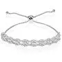Sterling Silver Genuine and Created Gemstone & White Topaz Marquise-Cut Two Row Tennis Style Adjustable Bracelet Sterling Silver Genuine and Created Gemstone & White Topaz Marquise-Cut Two Row Tennis Style Adjustable Bracelet