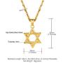 U7 Men Women Star of David Necklace, Stainless Steel 18K Real Gold Plated Jewish Israel Jewelry Pendant with Chain, 22-26 Inch, Customizable