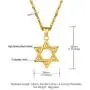 U7 Men Women Star of David Necklace, Stainless Steel 18K Real Gold Plated Jewish Israel Jewelry Pendant with Chain, 22-26 Inch, Customizable