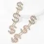 Dollar Sign Money Symbol Crystal Drop Dangle Statement Earrings Bold Fashion Jewelry Dollar Sign Money Symbol Crystal Drop Dangle Statement Earrings Bold Fashion Jewelry