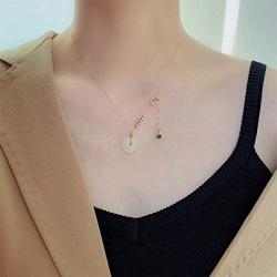 NW 1776 Jade Necklace, Female Donut Pendant, Natural Jade Gold-plated Necklace
