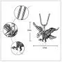 Mgutillart Punk Rock Stainless Steel Winged Eagle Pendant Necklace Mgutillart Punk Rock Stainless Steel Winged Eagle Pendant Necklace