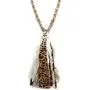 Miracle Collection Boho Handmade Knotted Glass with Leopard Fringe Statement Tassel Vintage Long Necklace Miracle Collection Boho Handmade Knotted Glass with Leopard Fringe Statement Tassel Vintage Long Necklace