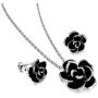 Yoursfs Flower Jewelry Set 18K Rose GP Sexy Flower Lacing with Rhinestones Clip Earrings&Necklace Ladies Jewelry Set