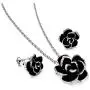 Yoursfs Flower Jewelry Set 18K Rose GP Sexy Flower Lacing with Rhinestones Clip Earrings&Necklace Ladies Jewelry Set