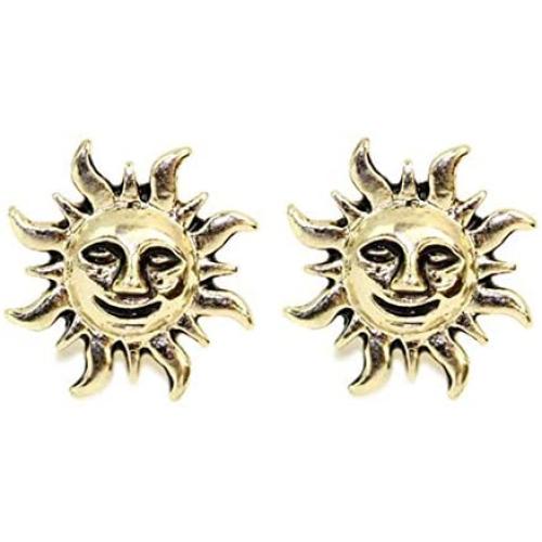 Retro Flaming Sun Earrings Smile Sun Face Hook Earrings