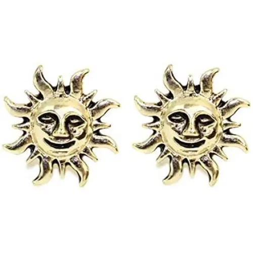 Retro Flaming Sun Earrings Smile Sun Face Hook Earrings Retro Flaming Sun Earrings Smile Sun Face Hook Earrings
