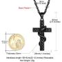 GoldChic Jewelry Customized Cross INRI Crucifix/Miraculous Virgin Mary Charm Pendant with Chain, Christain Jewelry Women Men, 18K Gold/Black Rhodium Plated/Stainless Steel Jesus Necklace