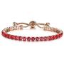 Elegant Light Luxury Inlaid Colour Square Cubic Zirconia Tennis Charm Bracelet Adjustable Multiple Colors Crystal Casual Sports All-Match Sparkling Strand Bracelet for Women Girls Jewelry