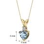 14 Karat Yellow Gold Heart Shape 0.75 Carats Aquamarine Diamond Pendant