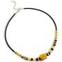Baltic Amber Pendant Necklace - Raw Amber Charm Collar Black Cord Necklace with Clasp - Handmade Genuine Baltic Amber Jewelry - Baltic Amber Gift