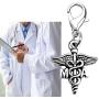 BAUNA MA Medical Assistant Gift MA Caduceus Clip-on Charm Zipper Pull Charm with Lobster Clasp Funny Gift for Medical Assistant MA Student