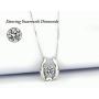 ARINZA Sterling Silver Necklaces for Women Dancing Diamond & Swarovski Cubic Zirconia Pendant Necklace Silver Chain 18, Jewelry for Women Girl