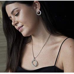 Multi Ring - Cubic Zirconia (CZ) beautiful Pendant Necklace & Earrings Jewelry Set for Women