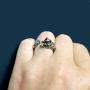 Cat ring, retro silver-plated cute animal cat tail adjustable ring girl cat lover gift