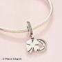 Pandora Jewelry Lucky Four-Leaf Clover Dangle Cubic Zirconia Charm in Sterling Silver