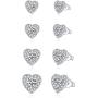 925 Sterling Silver Stud Earrings for Women|4 Pairs Cubic Zirconia Stud Earrings 14K White Gold Plated Heart Stud Earrings for Women Men Girls 3/4/5/6mm