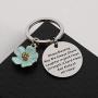 FUSTMW Ohana Keychain Blessing Gifts Hibiscus Charm Keychain Hawaiian Ohana Jewelry Gift for Family