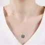 Jewelili Sterling Silver 1/10 Cttw Treated Blue with Natural Black and White Diamond Accent Pendant and Stud Earrings Jewelry Set Jewelili Sterling Silver 1/10 Cttw Treated Blue with Natural Black and White Diamond Accent Pendant and Stud Earrings Jewelry Set