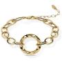 Frwiskp Link Chain Bracelet - 18K Real Gold Plated Oval Chain Link Bracelet 6 Inch fashion Jewelry Gift for Women and Girls