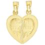 Ice on Fire Jewelry 10k Solid Gold Breakable Best Friends Heart Pendant