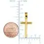 14k Yellow Gold Shiny Round Tube Cross Pendant