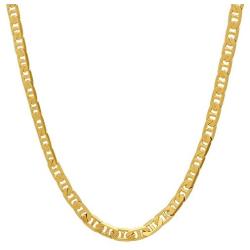 The Bling Factory 3mm-12mm 14k Yellow Gold Plated Flat Mariner Chain Necklace or Bracelet