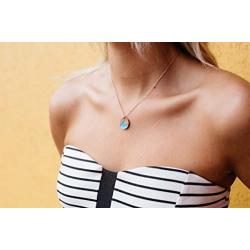 Rosa Vila Blue Ocean Wave Necklace, Dainty Ocean Necklace, Wave Necklace for Women, Ocean Pendant Necklace in Beachy Necklaces, Ocean Jewelry, and Wave Jewelry