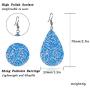 6 Pairs Punk Leather Dangle Earrings Sparkling Double Side Sequins Teardrop Leather Earrings Boho Lightweight Leather Drop Earring Set for Women and Girls