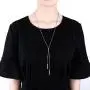 Sterling Silver Long Tassel Necklace Bar Y Lariat Long Chain Drop Adjustable Necklace Gift for Her, 28 Inches