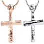 memorial jewelry Urn Necklace Athletes Cross Necklace Pendant Stainless Steel Baseball Bat Cross Necklace Cremation Jewelry