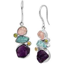 Silpada Prismatic Natural Mixed Stone Drop Earrings in Sterling Silver