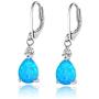 CiNily Gold Plated Teardrop Shape Opal Dangle Drop Earrings For Women Girls Gemstone Leverback Drop Earrings