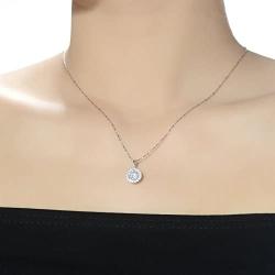 LUX AND GLAM Round-Cut Cubic Zirconia Halo Collection Stud Earring, Drop Earrings, Pendant Necklace, Necklace and Earring Jewelry Sets
