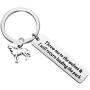 BAUNA Wolf Keychain Inspirational Gifts Throw Me to The Wolves and I Will Return Leading The Pack Motivational Keychain for Graduate Wolf Lover
