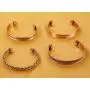 Touchstone Indian Three Metal Copper Brass Peace Healing Chakra Yoga Meditation Mantra Jewelry Bracelet for Women and Men.