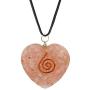 Art Of Creation Rose Quartz Heart Pendant Necklace | EMF Protection | Crystal Chakra Gemstone Necklace | Energy Generator