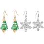 Hot Handmade Christmas Dangle Earrings & Crystal Snowflake Earrings Holiday Party Drop Earrings, Festival Gift Idea, Thanksgiving Themed Earrings Christmas Jewelry Women Girls