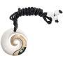 81stgeneration Womens Mens Hand Carved Bone Maori Koru Spiral Swirl Paua Shell Pendant Necklace