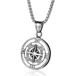 Compass Necklace for Men/Wife, Id Be Lost Without You Valentines Day, Compass Pendants Male Jewelry for Her, Romantic Anniversary Birthday Gift Ideas