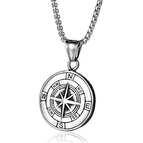 Compass Necklace for Men/Wife, Id Be Lost Without You Valentines Day, Compass Pendants Male Jewelry for Her, Romantic Anniversary Birthday Gift Ideas Compass Necklace for Men/Wife, Id Be Lost Without You Valentines Day, Compass Pendants Male Jewelry for Her, Romantic Anniversary Birthday Gift Ideas