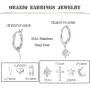 ORAZIO 6 Pairs Hoop Dangle Earrings Set for Men Women Heart Crystal Star Moon Heart Asymmetrical Huggie Drop Dangle Earrings Stainless Steel Earrings Fashion Jewerly
