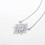 Carleen Sterling Silver Cubic Zirconia CZ Simulated Diamond Luxury Look Large Big Statement Snowflake Necklace Pendant Studs Earrings Jewelry For Women Girls Teens