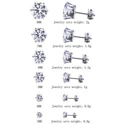 Cz Stud Earrings For Women, Cubic Zirconia Hypoallergenic Sensitive Ears Copper Claw Cartilage Piercing Earring Set For Teen Girls Men Pack Of 6 Pairs Jewelry