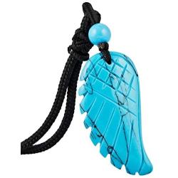 SUNYIK Crystal Angel Wing Pendant Necklace for Unisex, Hand Carved Healing Stone with Adjustable Braided Rope Jewelry