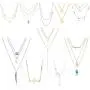 10/12 PCS Multiple DIY Layered Choker Necklace Pack for Teens - Gold Y Pendant Necklace for Women - Gold Silver Chokers for Teen Girls