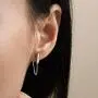 S.Leaf Chain Earrings Sterling Silver Stud Earrings Bar with Chain Dangle Earrings Gold Earrings for Women S.Leaf Chain Earrings Sterling Silver Stud Earrings Bar with Chain Dangle Earrings Gold Earrings for Women